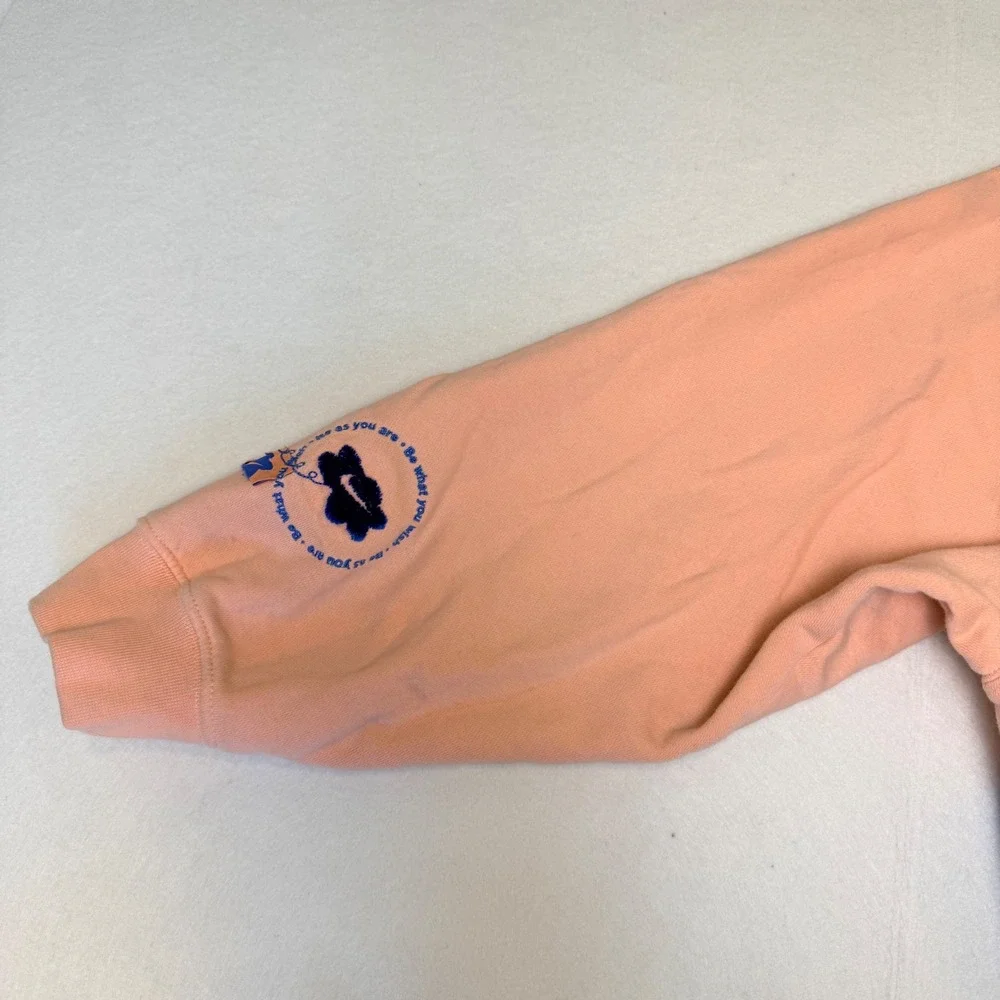 Nike Sportswear WomenXS Colorblock Cropped Boxy Sweatshirt Peach Blue DV0026-697